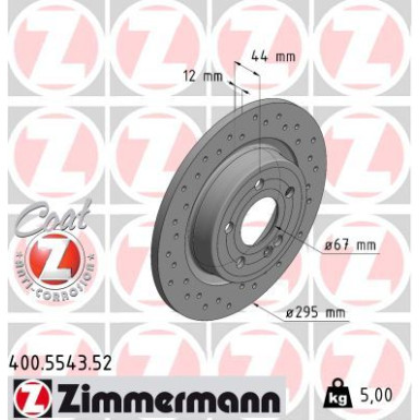 Zimmermann | Bremsscheibe | 400.5543.52