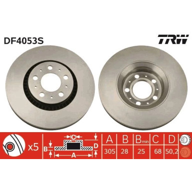 TRW | Bremsscheibe | DF4053S