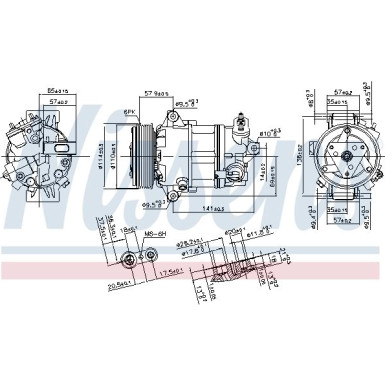 Nissens | Kompressor, Klimaanlage | 890056