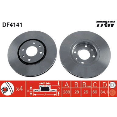 TRW | Bremsscheibe | DF4141