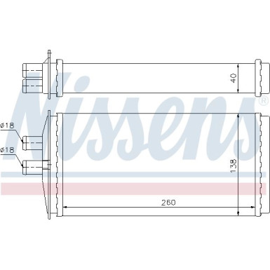 Nissens | Wärmetauscher, Innenraumheizung | 73655