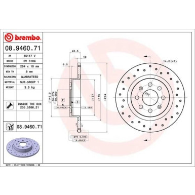 Brembo | Bremsscheibe | 08.9460.71