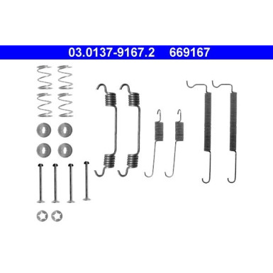 ATE | Zubehörsatz, Bremsbacken | 03.0137-9167.2