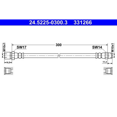 ATE | Bremsschlauch | 24.5225-0300.3