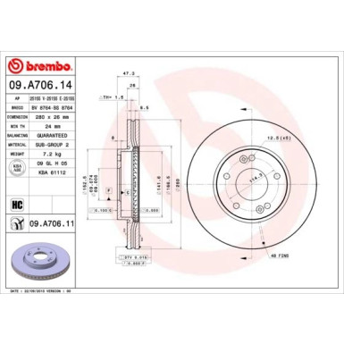 Brembo | Bremsscheibe | 09.A706.11