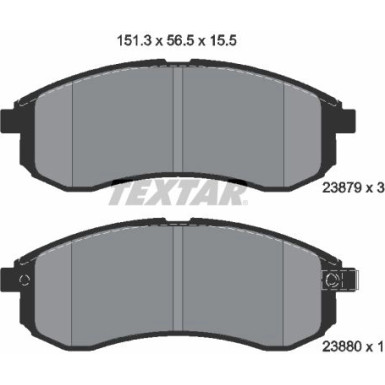 Textar | Bremsbelagsatz, Scheibenbremse | 2387902