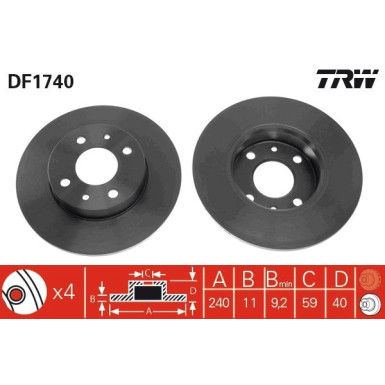 TRW | Bremsscheibe | DF1740