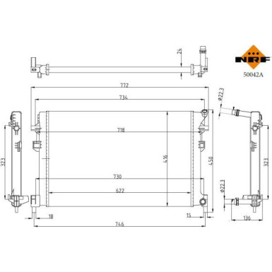 NRF | Kühler, Motorkühlung | 50042A