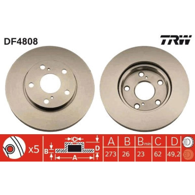 TRW | Bremsscheibe | DF4808