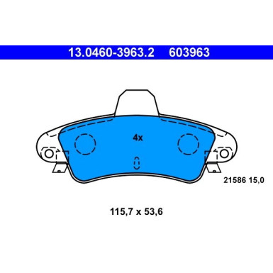 ATE | Bremsbelagsatz, Scheibenbremse | 13.0460-3963.2