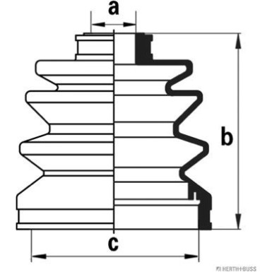 Herth+Buss Jakoparts | Faltenbalgsatz, Antriebswelle | J2861002