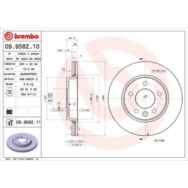 Brembo | Bremsscheibe | 09.9582.11