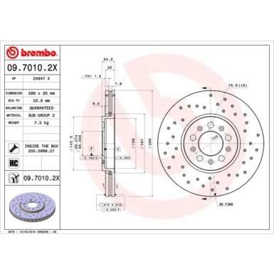 Brembo | Bremsscheibe | 09.7010.2X