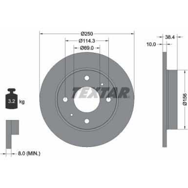 Textar | Bremsscheibe | 92134903