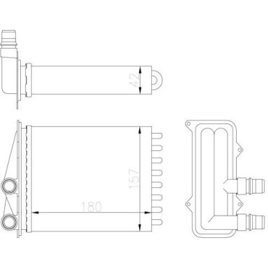 NRF | Wärmetauscher, Innenraumheizung | ohne Rohr | 54412