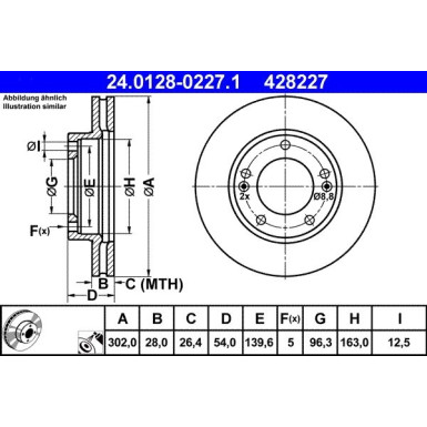 ATE | Bremsscheibe | 24.0128-0227.1