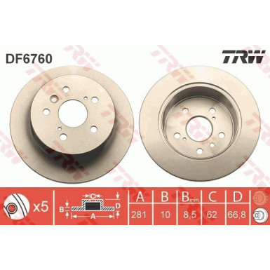 TRW | Bremsscheibe | DF6760