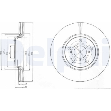 Delphi | Bremsscheibe | BG4236C