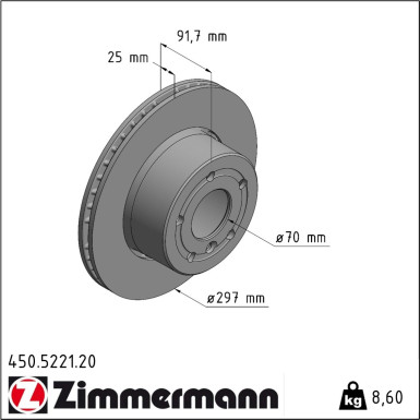 Zimmermann | Bremsscheibe | 450.5221.20