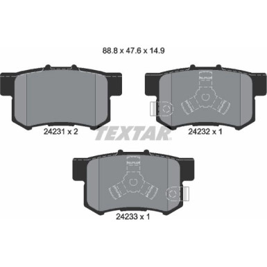 Textar | Bremsbelagsatz, Scheibenbremse | 2423101