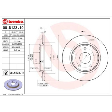 Brembo | Bremsscheibe | 08.N123.11