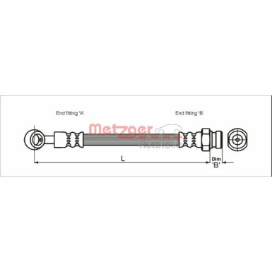 Metzger | Bremsschlauch | 4110405