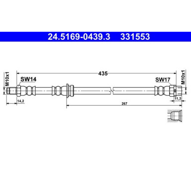 ATE | Bremsschlauch | 24.5169-0439.3