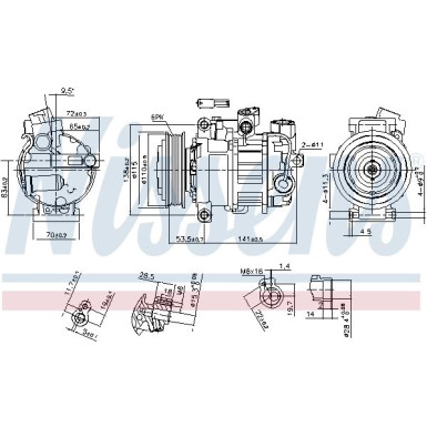 Nissens | Kompressor, Klimaanlage | 890302