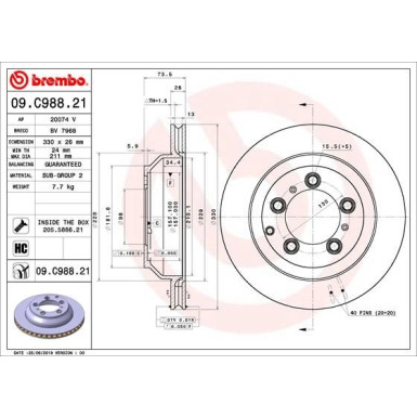 Brembo | Bremsscheibe | 09.C988.21