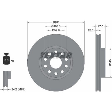 Textar | Bremsscheibe | 92093900