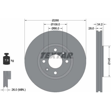 Textar | Bremsscheibe | 92107800