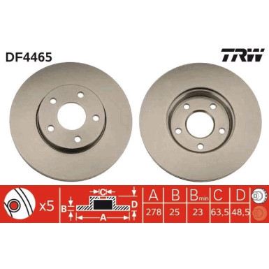 TRW | Bremsscheibe | DF4465