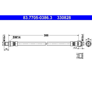 ATE | Bremsschlauch | 83.7705-0386.3