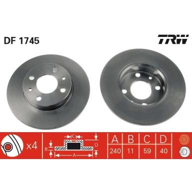 TRW | Bremsscheibe | DF1745