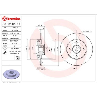 Brembo | Bremsscheibe | 08.9512.17