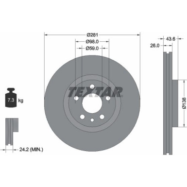 Textar | Bremsscheibe | 92074003