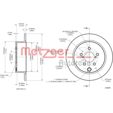 Metzger | Bremsscheibe | 6110871