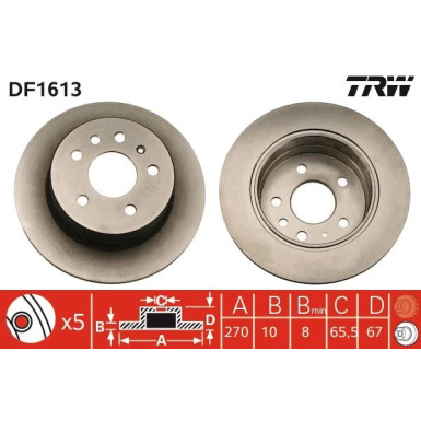 TRW | Bremsscheibe | DF1613