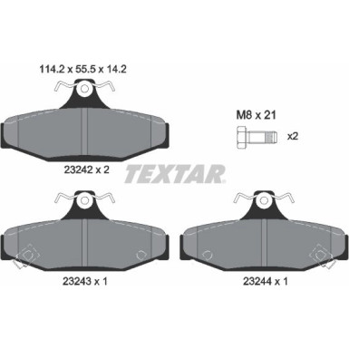 Textar | Bremsbelagsatz, Scheibenbremse | 2324201