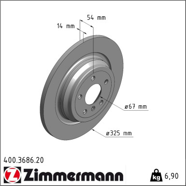 Zimmermann | Bremsscheibe | 400.3686.20