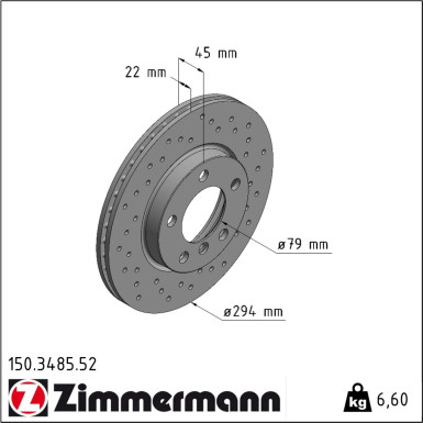 Zimmermann | Bremsscheibe | 150.3485.52