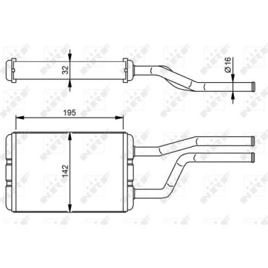 NRF | Wärmetauscher, Innenraumheizung | mit Rohr | 58358