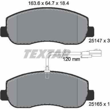 Textar | Bremsbelagsatz, Scheibenbremse | 2514701