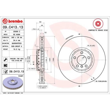 Brembo | Bremsscheibe | 09.C413.13