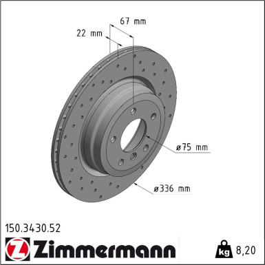 Zimmermann | Bremsscheibe | 150.3430.52