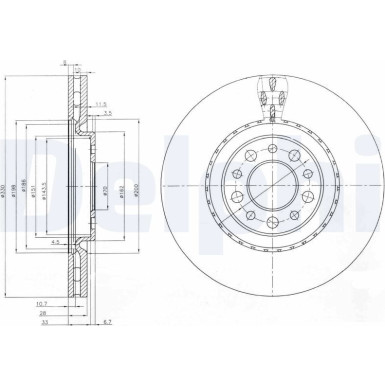 Delphi | Bremsscheibe | BG3993