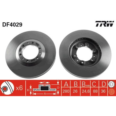 TRW | Bremsscheibe | DF4029