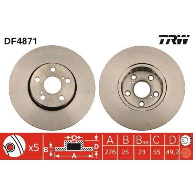 TRW | Bremsscheibe | DF4871