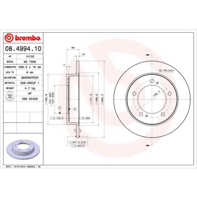 Brembo | Bremsscheibe | 08.4994.10