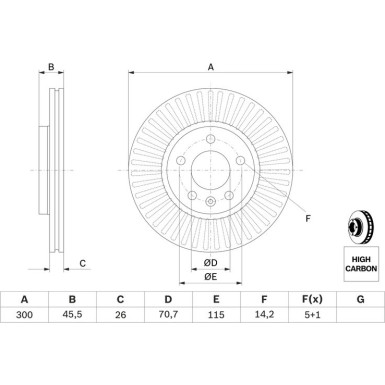 BOSCH | Bremsscheibe | 0 986 479 C56